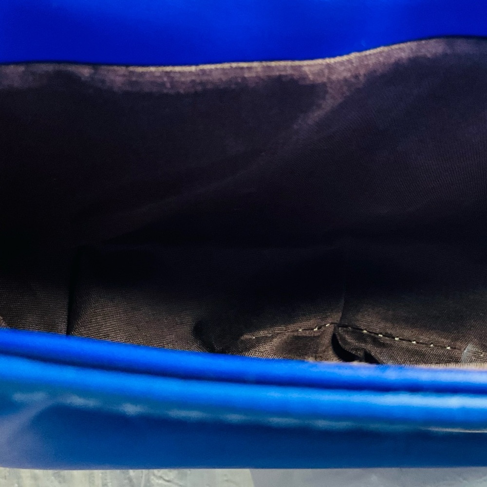 Royal Blue and Gold Crossbody Bag with Structured Design (#0155) - Picture 7 of 7